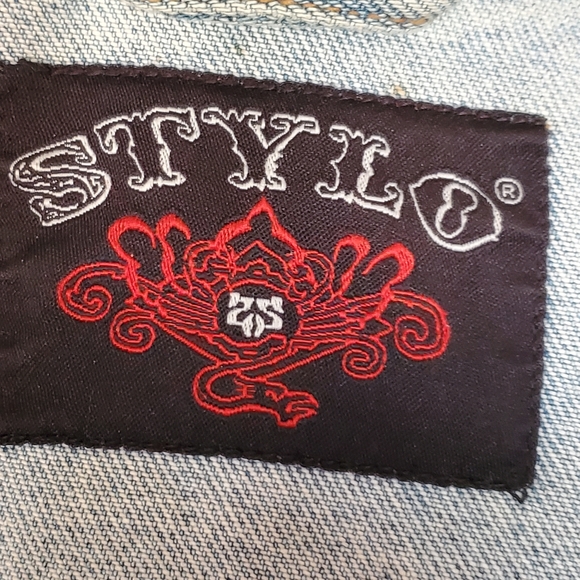 Stylo Denim Jacket with Rhinestone Las Vegas Decoration - Picture 5 of 7